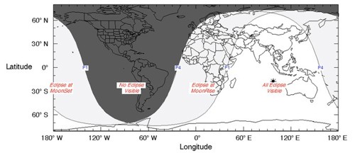 Penumbral Lunar Eclipse Map